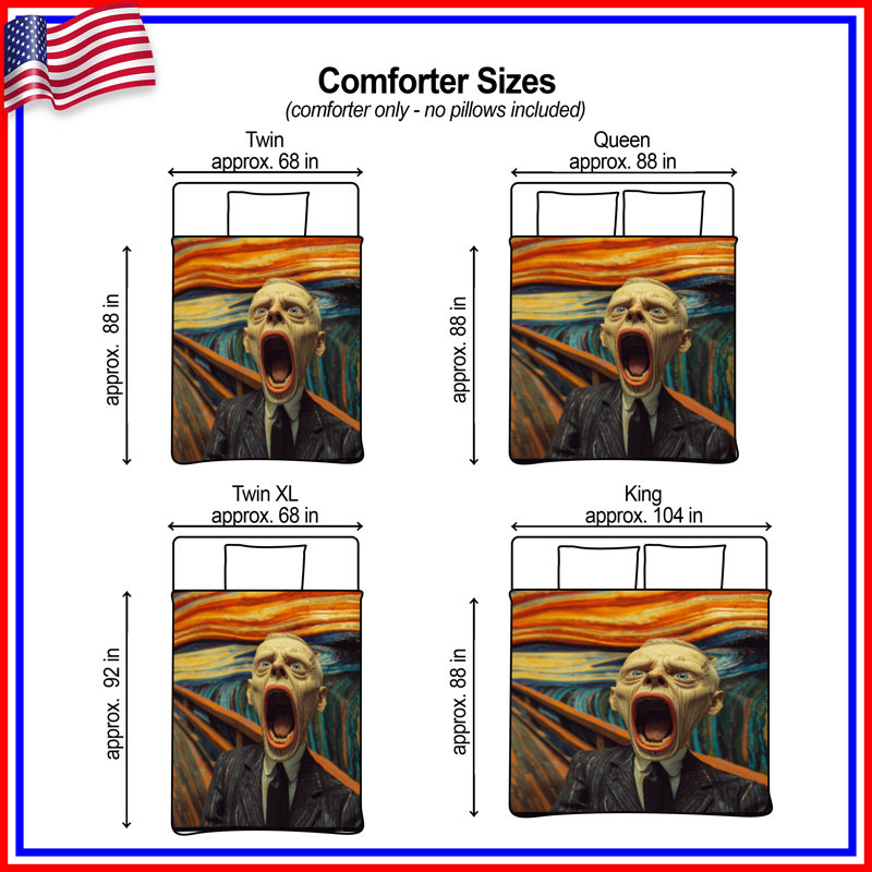 Screaming Figure Art Comforter, Twin