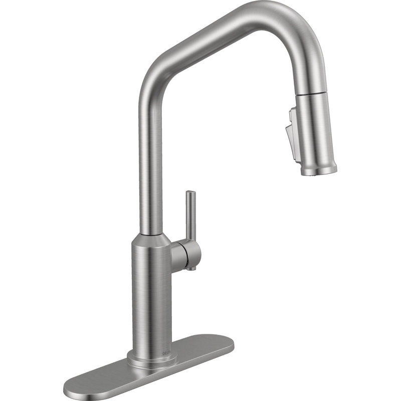 Single Handle Pull-Down Kitchen Faucet, Lumicoat Arctic Stainless