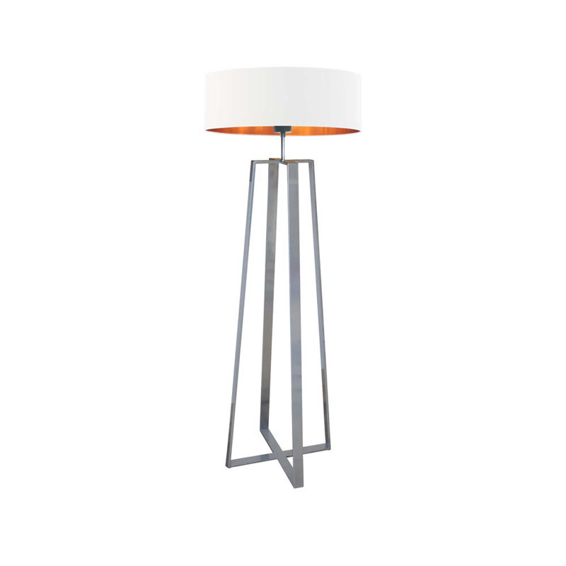 Saldivar 158cm Traditional Floor Lamp, White, Silver