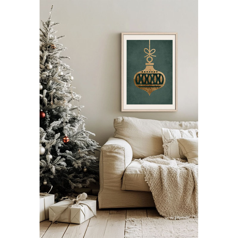 «Festive Christmas», peinture encadrée décorative de 13,0 po x 19,0 po | Cadre 100% bois massif (épaisseur: 0,8 pouce), œuvre d'art 100% MDF | Impression numérique pour des couleurs vives, décoration murale parfaite pour la maison et le bureau