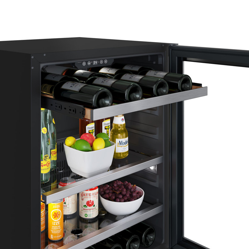 24 Inch Wide 14 Bottle Capacity and 82 Can Capacity Panel Ready Wine and Beverage Cooler, Right