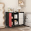 Armoire à café moderne avec base noire et portes rouges pour salle à manger, buffet, corps de cuisine-553895216