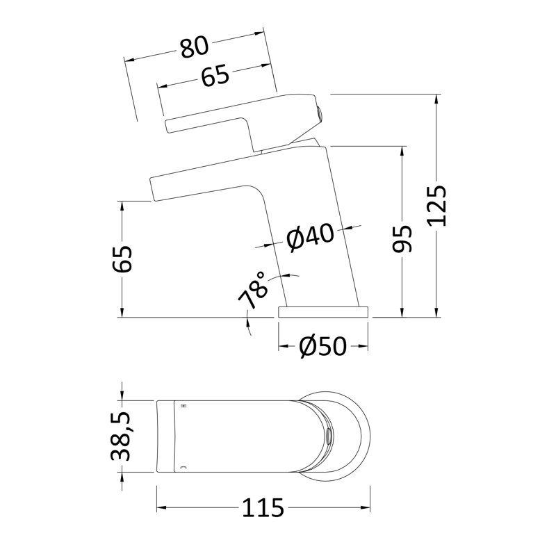 Eyota Mono Basin Mixer with Waste