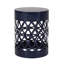 Grande table d'appoint moderne en métal pour l'extérieur. Bleu marine, fabrication en fer. Thermolaqué, sans assemblage. Grande table moderne de 13,99 po x 13,99 po x 18,51 po, 4,68 lb. Structure thermolaquée de 13,99 po x 18 po-1527726534