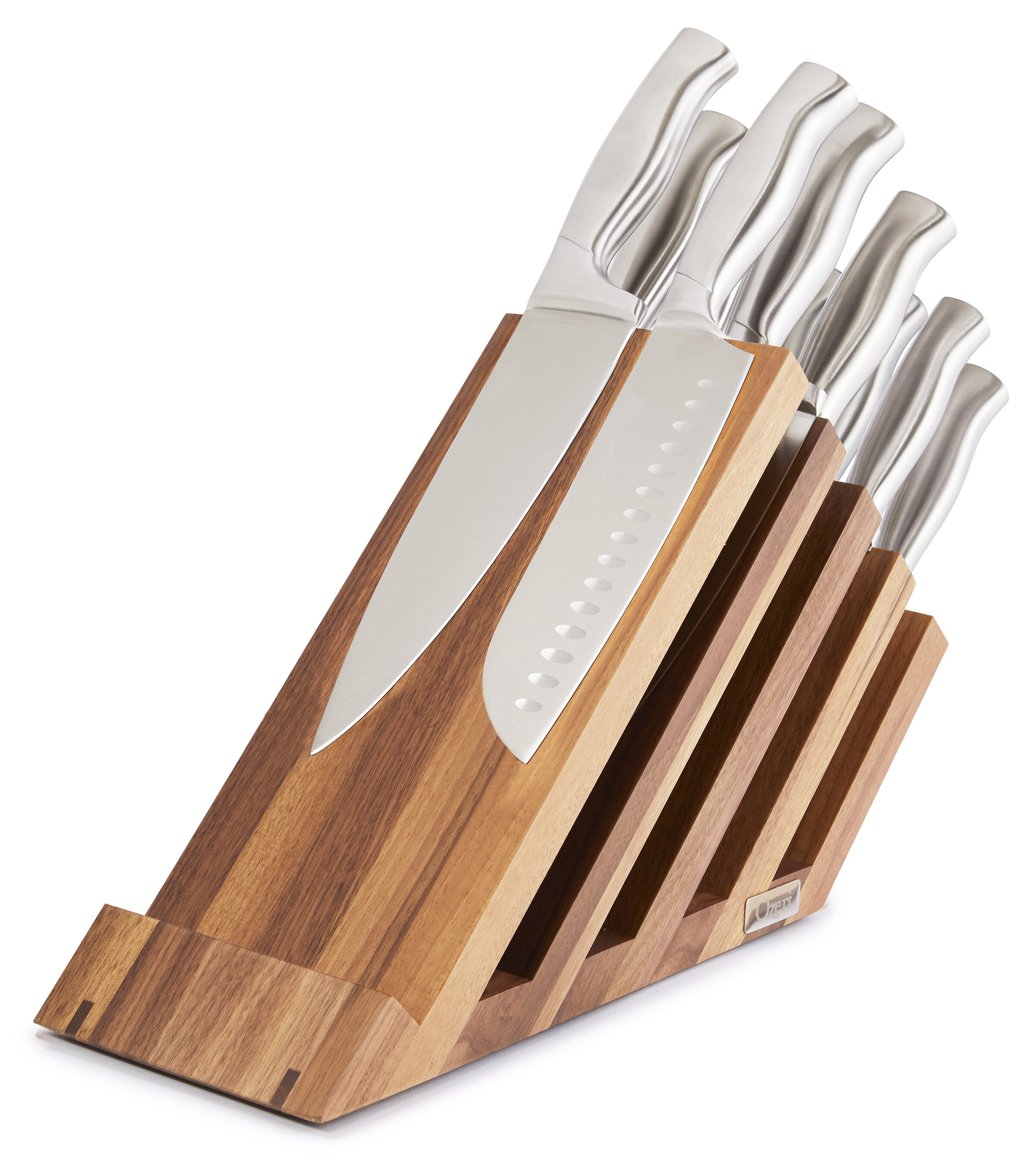 Home Knife Storage Block, Walnut Wooden Knife Block Holder, Universal  Kitchen Knife Blocks with Built-in Sharpener, 14 Slots Knife Holder for  Kitchen Counter, Without Knives