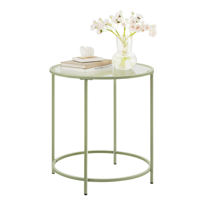 Deckland Glass Top End Table, Laurel Green, Transparent