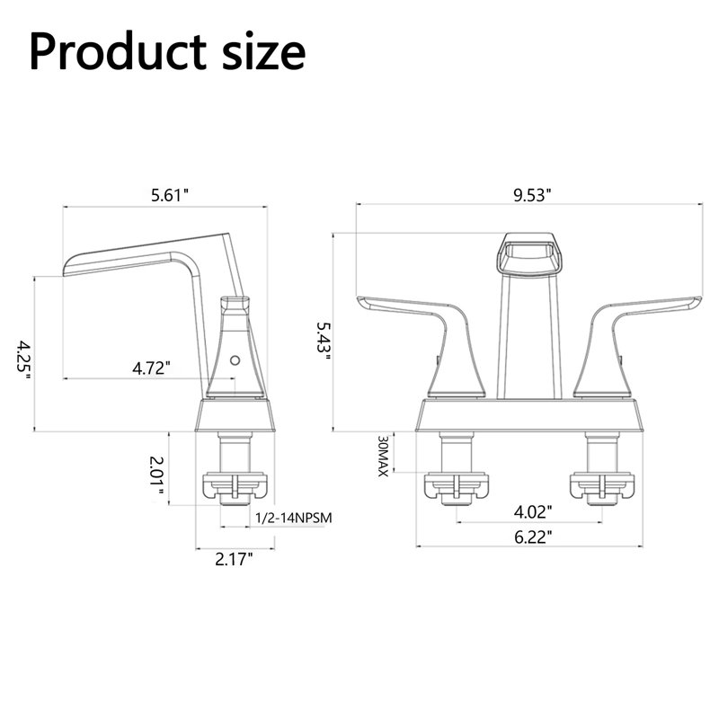 Bathroom Faucet, Gold