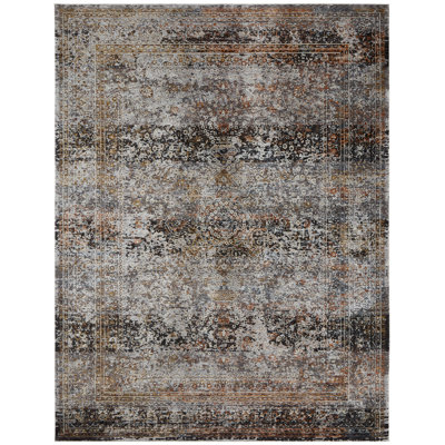 Hemet Oriental Area Rug in Gray