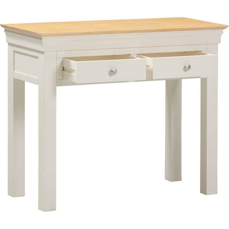 Adaleya 98cm Solid Wood Top Console Table, Ivory