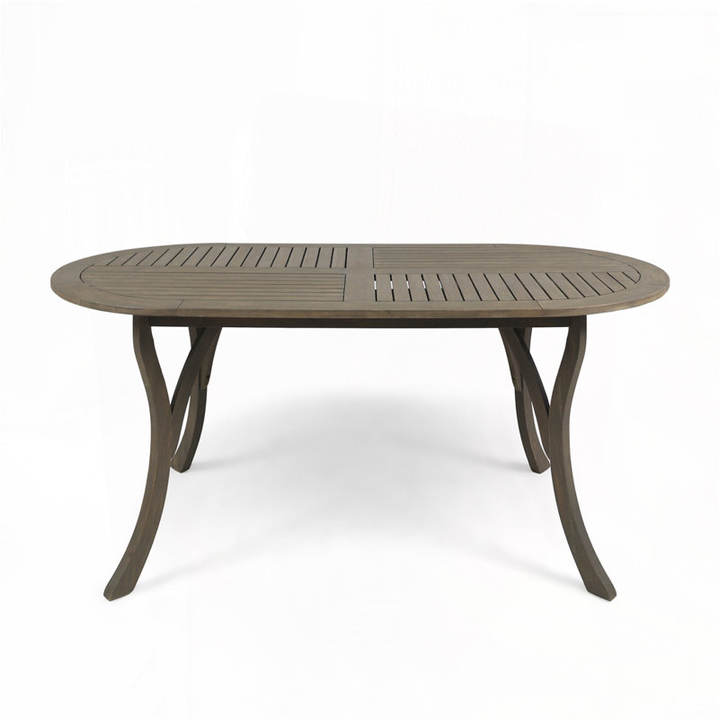 Table de salle à manger en bois massif Belluno, table de cuisine, table de patio, Gris