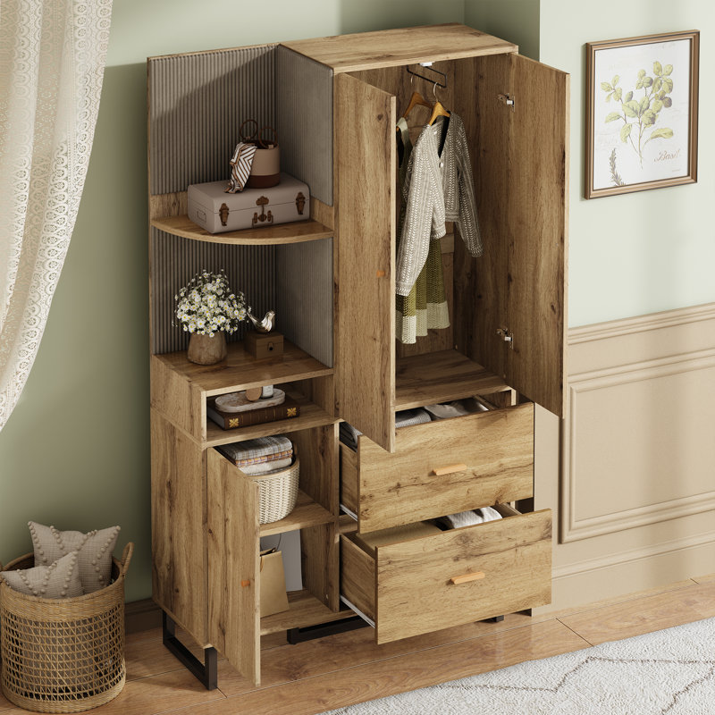 2 Door Wardrobe, Natural