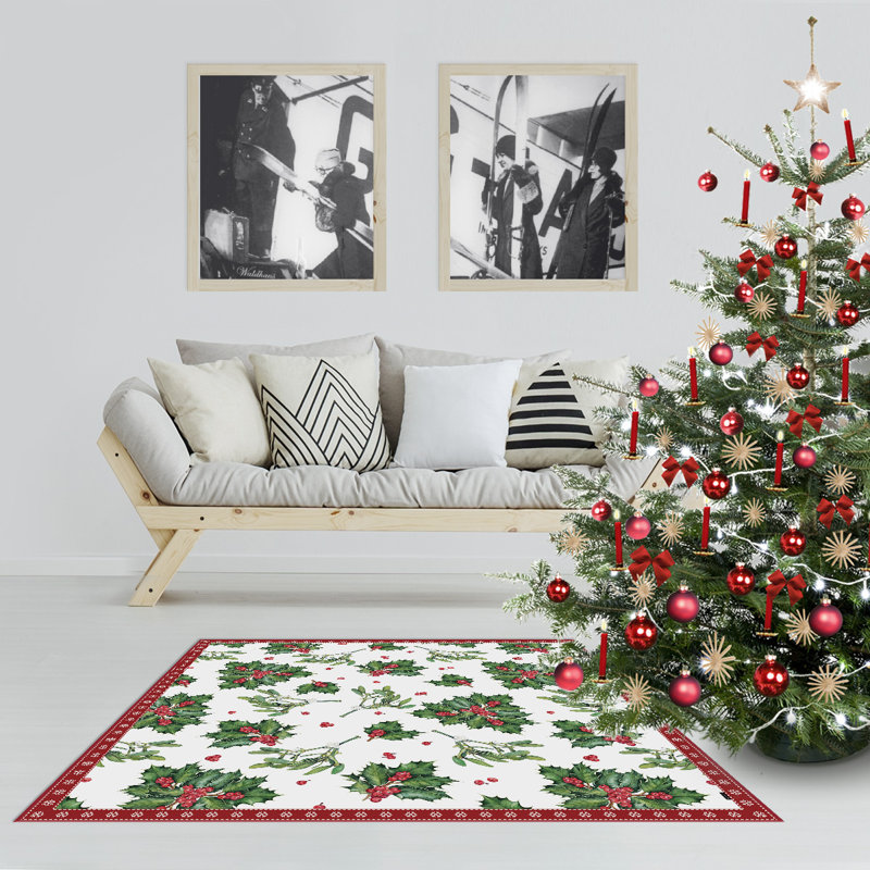 Clovis Non-Slip Floral Indoor Doormat, 136 x 136 cm