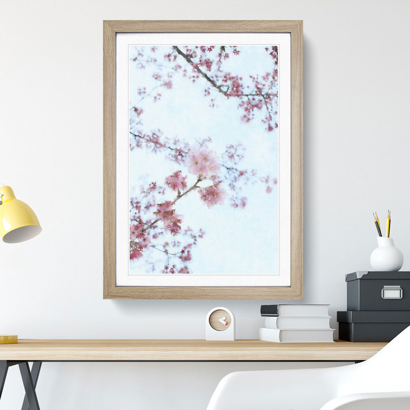 Eye of the Cherry Blossom Tree - Picture Frame Painting, Oak Framed, 48cm H x 36cm W x 2cm D