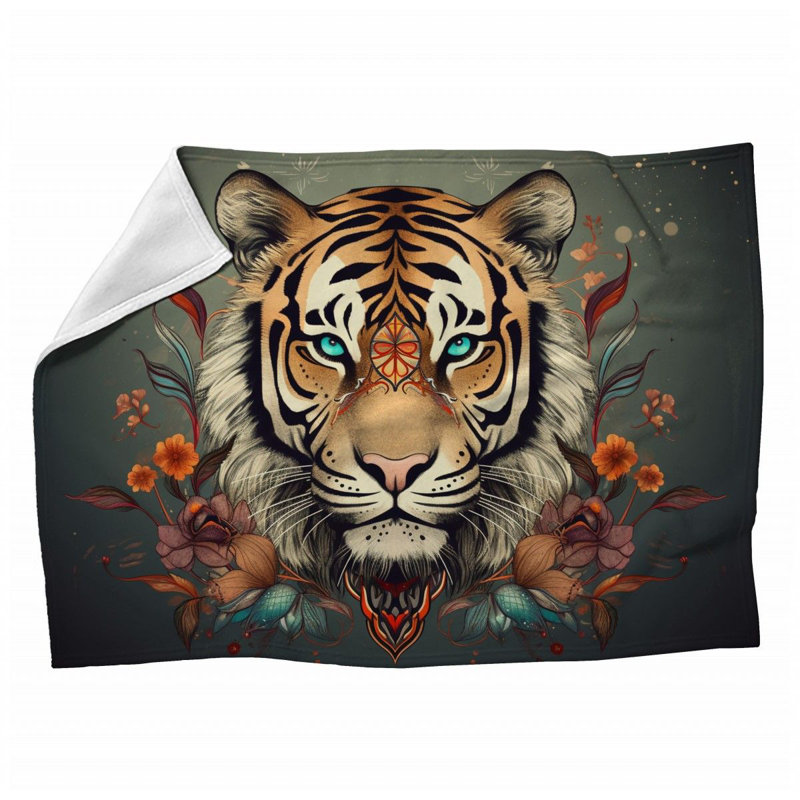Jeté en molleton Tiger - Couvertures douces et chaudes pour animaux, L 60 po x L 80 po