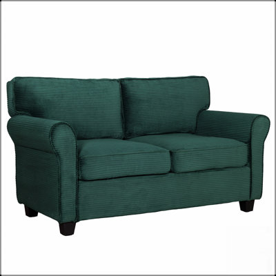 Canapé moderne en velours côtelé 2 places avec coussins amovibles, accoudoirs rembourrés et structure en bois durable pour un assemblage facile et une assise confortable