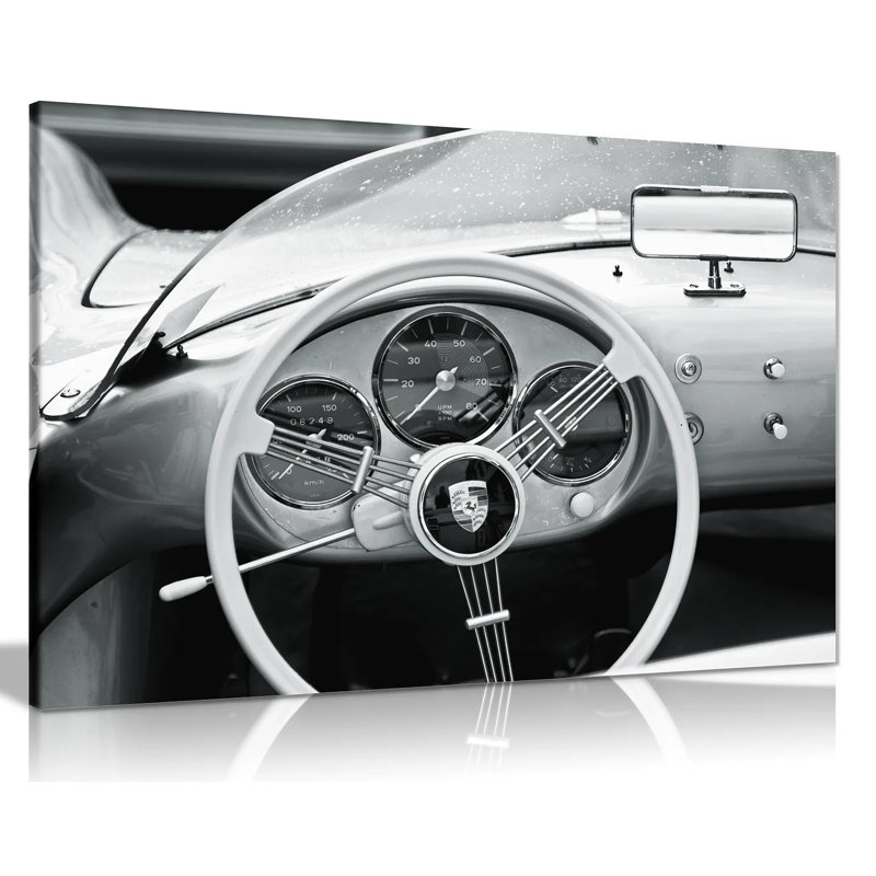 Porsche 356 Carrera Interior Garage Classic Car - Wrapped Canvas Print, 31cm H x 46cm W