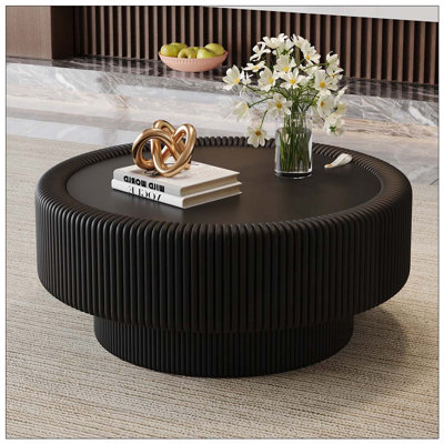 31.5" Fluted Round Storage Coffee Table