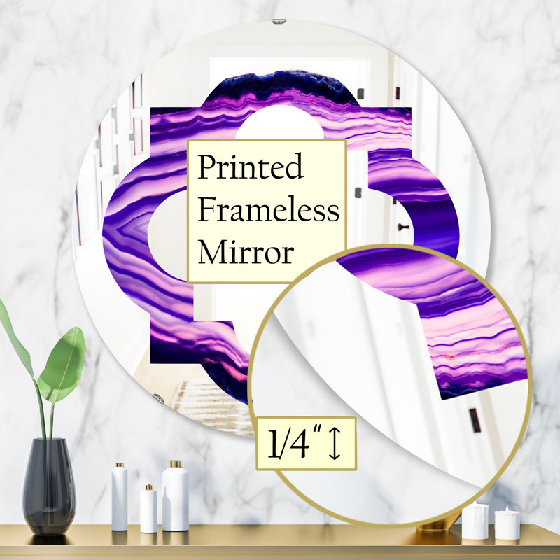 Miroir mural traditionnel sans cadre quadrilobe geode 4, H 31,5 po x l po