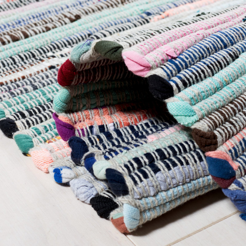 Fanshawe Rag Rug Flat Weave Cotton Rug, Rectangle 2' x 3'