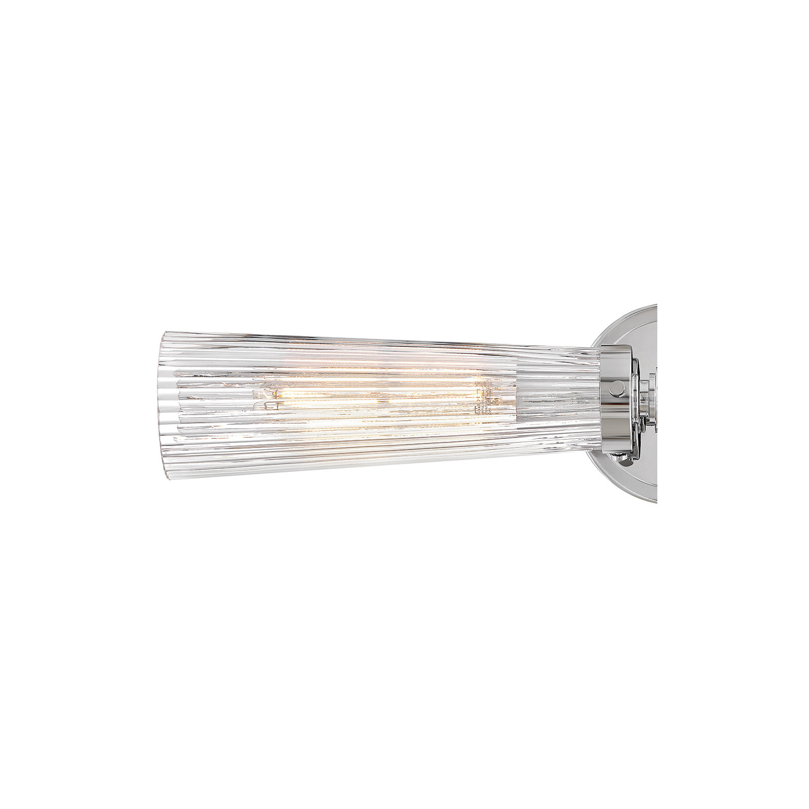 2 Light Transparent Vanity Light, Polished Nickel