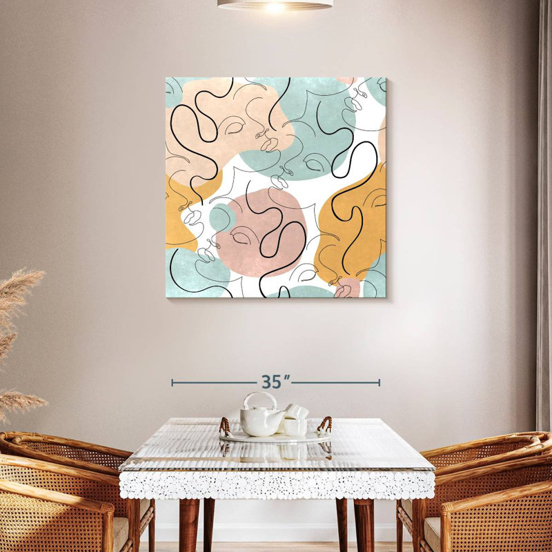 Portrait de femme abstraite Kerner, H 36 po x l 36 po