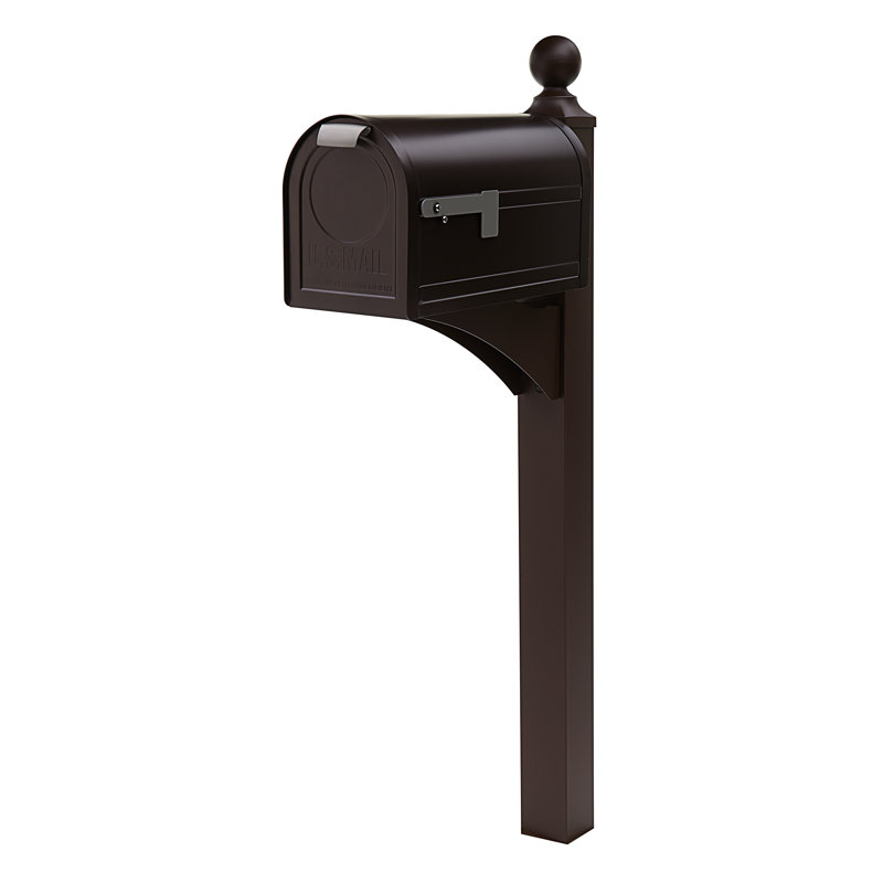 Landover 56.4'' Venetian Bronze Aluminum Mailbox Post