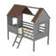 Lit mezzanine en bois avec 2 fenêtres latérales-303217580