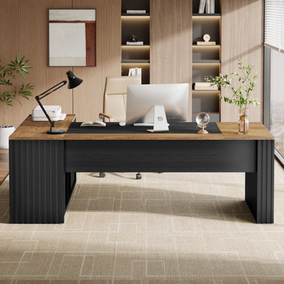 78.7" L Shaped Executive Desk With Starage Cabinet