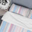 Motif à rayures bleues et blanches - Ensemble de housse de couette abstrait - Microfibre de polyester-1430056246