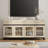 Modern TV Stand With Glass Doors For 70 Inch Tvs, 2 In 1 Entertainment Center Console With 2 Drawers And Metal Base For Living Room, Bedroom-644339059-644339055