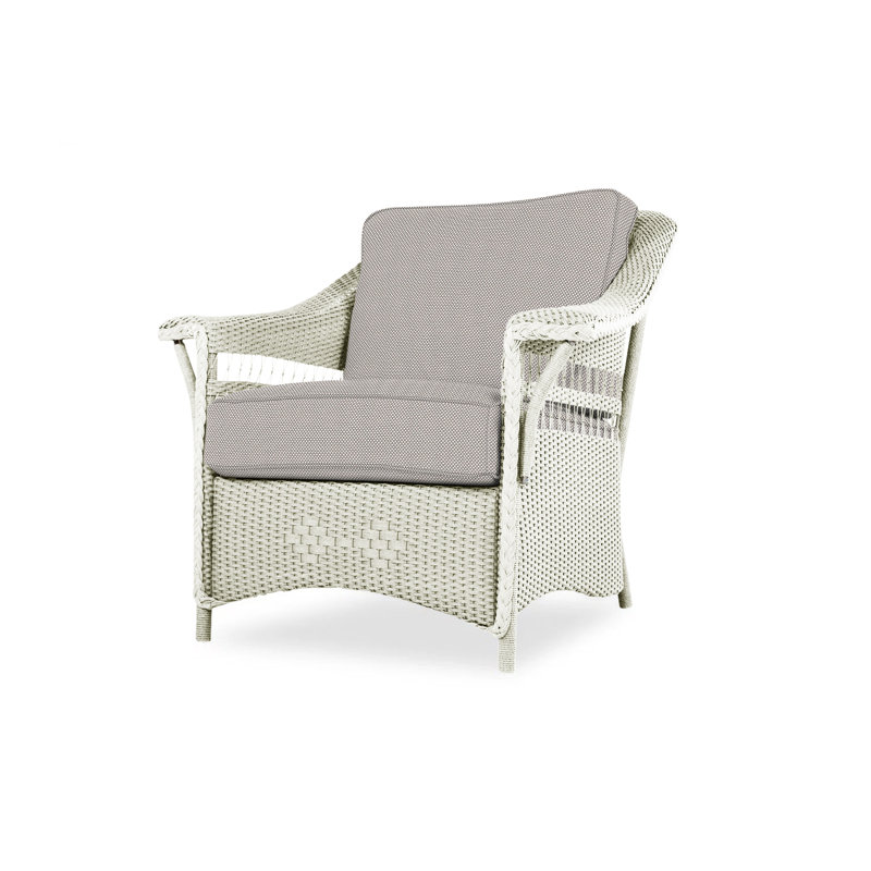 Nantucket Outdoor Lounge Chair, Sailcloth Seagull, White