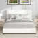 Bed Frame, Upholstered Platform Bed with Curved Headboard, Classic Color-Block Design, Soft Rounded Corners, No Box Spring Required, Easy Assembly
