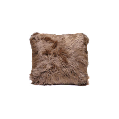 Ensemble de 2 housses de coussin en peau de mouton véritable 16 po x 16 po - Coussin décoratif un côté doux - Fabriqué en Argentine