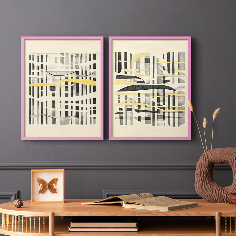 ABSTRACT Series cmxxxi - reproduction encadrée de qualité supérieure - prête à être accrochée - aucun clou requis - aucun clou requis
