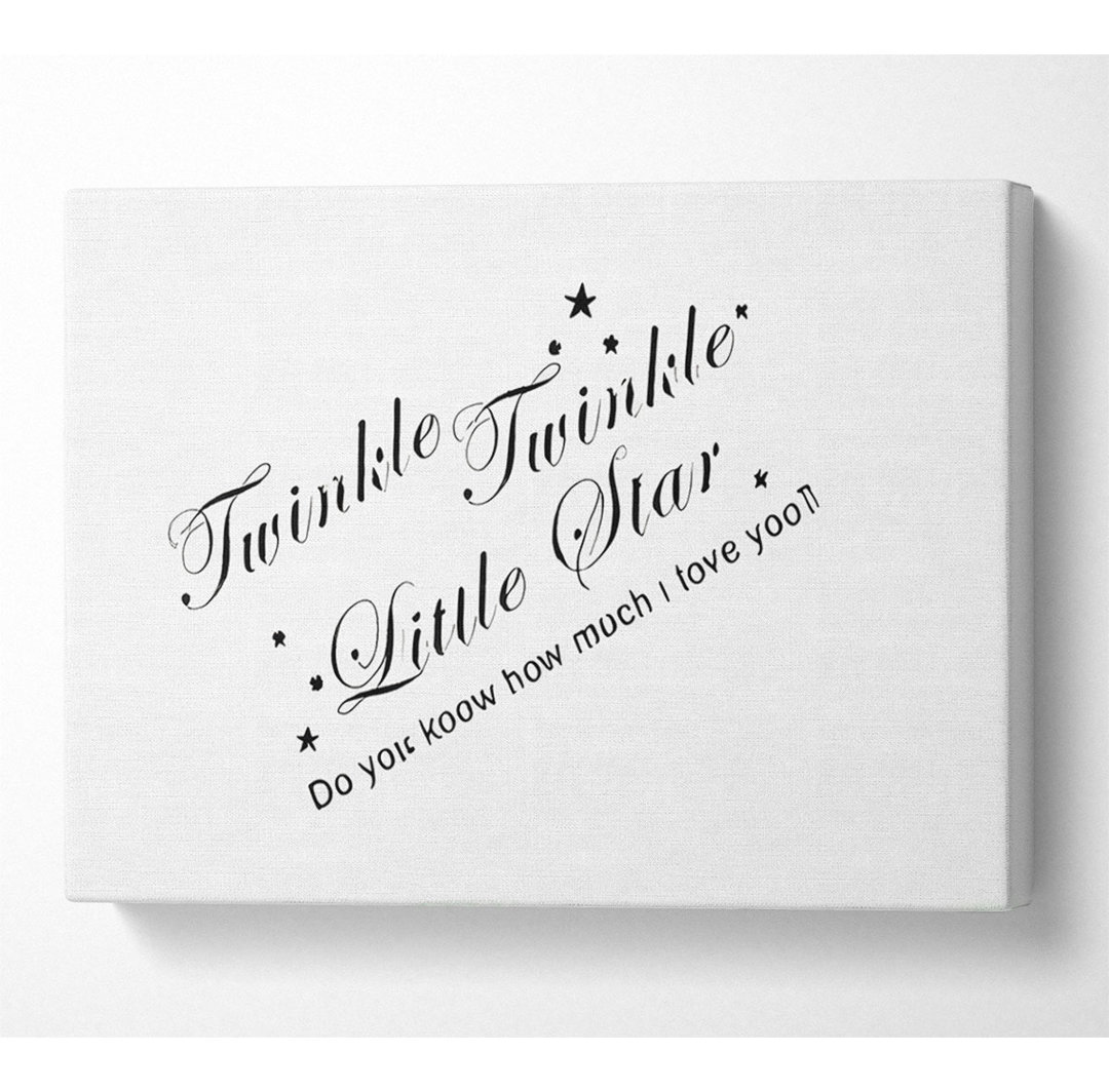 Kinderzimmer Zitat Twinkle Twinkle Little Star 2 Weiß - Druck