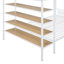 Lit superposé simple au-dessus d'un lit double en métal avec tablettes à 5 niveaux-998826158