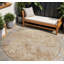 Tapis d'extérieur rond lavable 8 po cuivre et beige