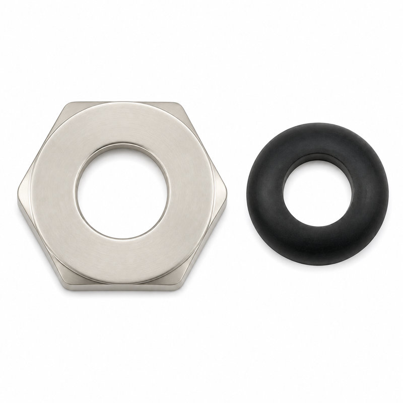 Écrou et rondelle d'alimentation de 3/4 po, Nickel mat