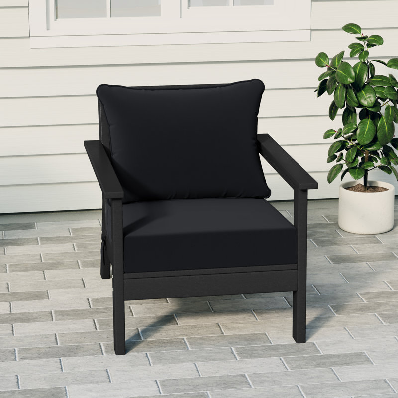 Chaise avec coussins Hydea, Noir, Noir
