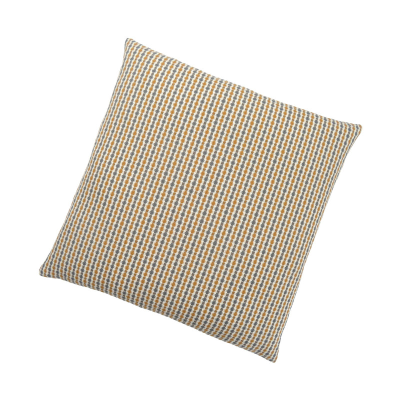 Coussin décoratif Zeta, 18 po, motif à pois abstrait, insert en polyester, Or / Gris