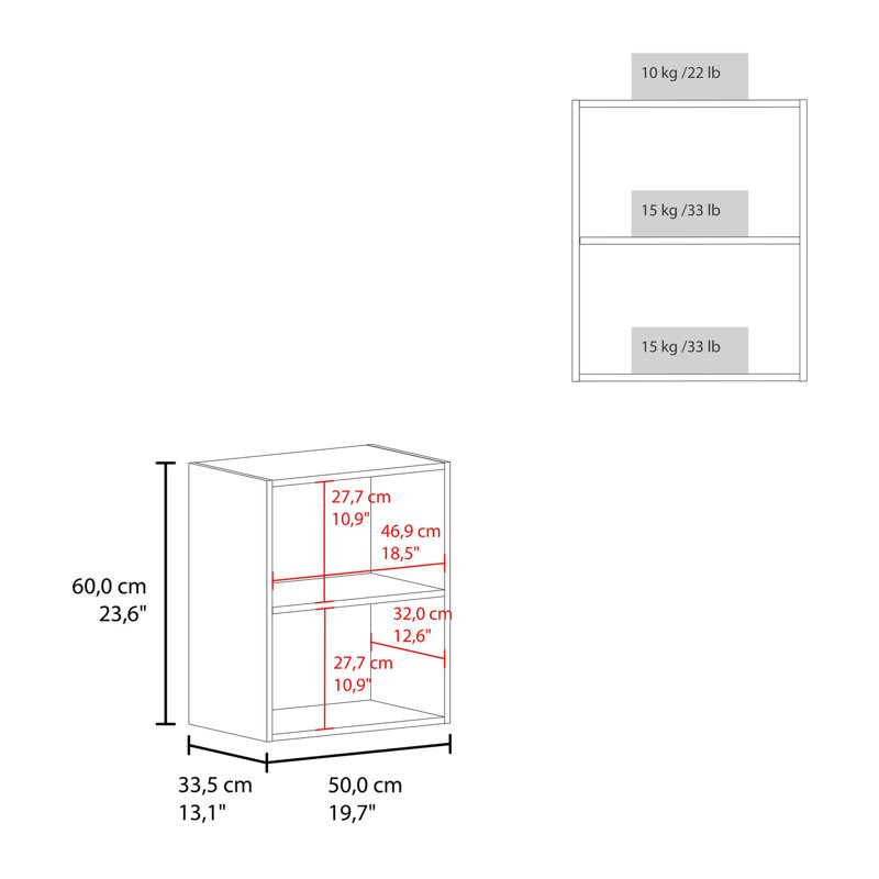 Armoire murale avec 1 porte Space, Noir