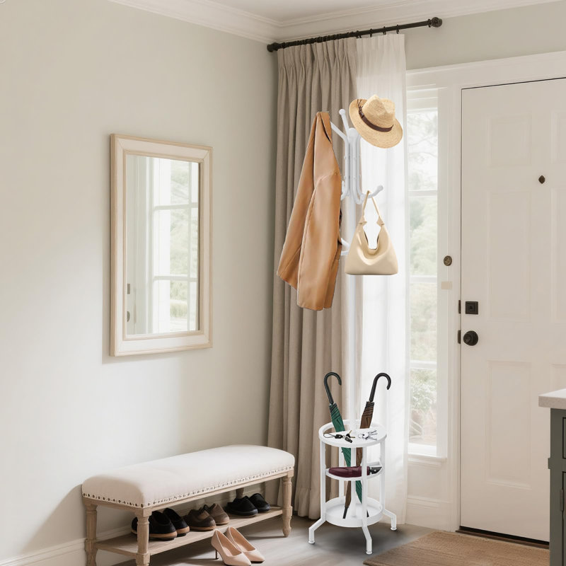 Portemanteau avec porte-parapluie, Blanc