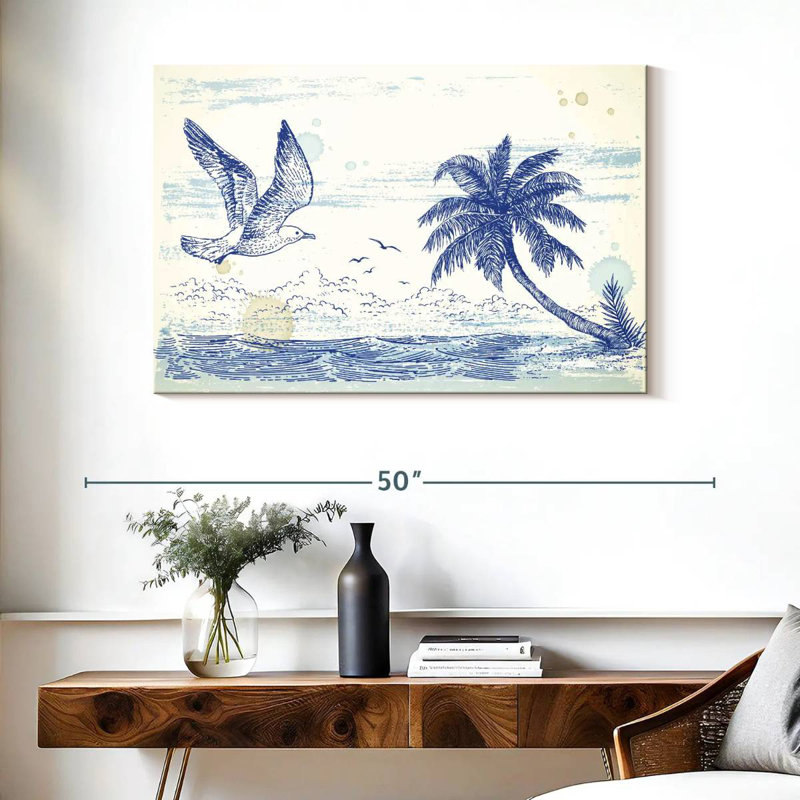 Summer Beach Drawing, 26" H x 39" W