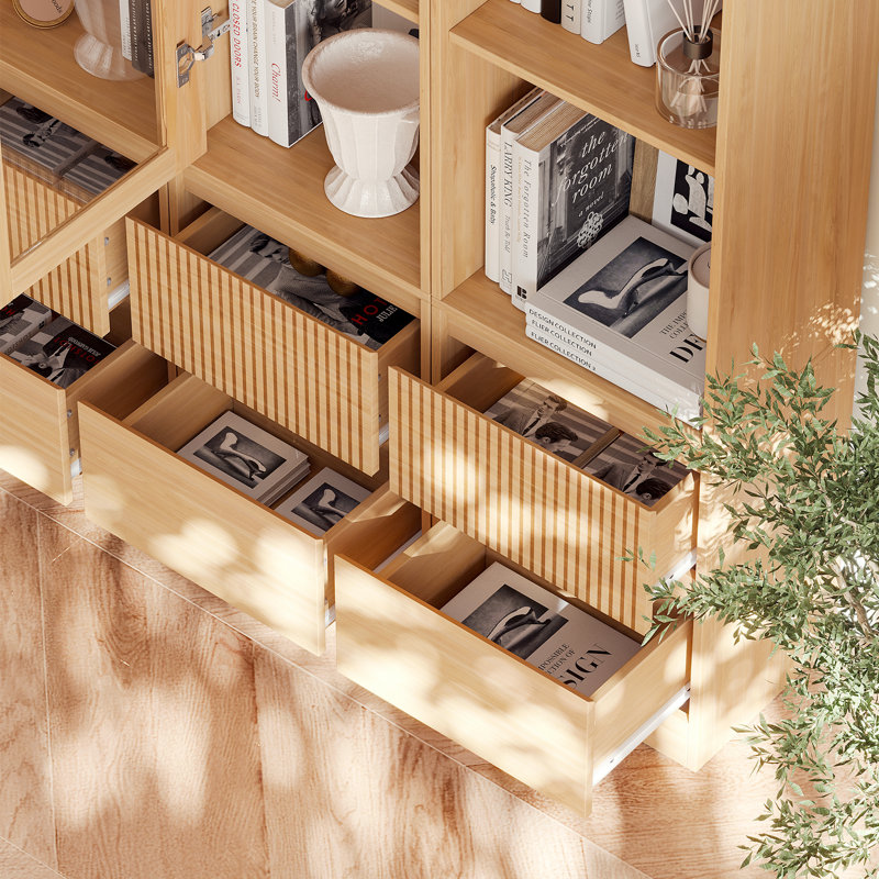Armoire de rangement cubique à 3 niveaux avec tiroir double et tablette Branigans