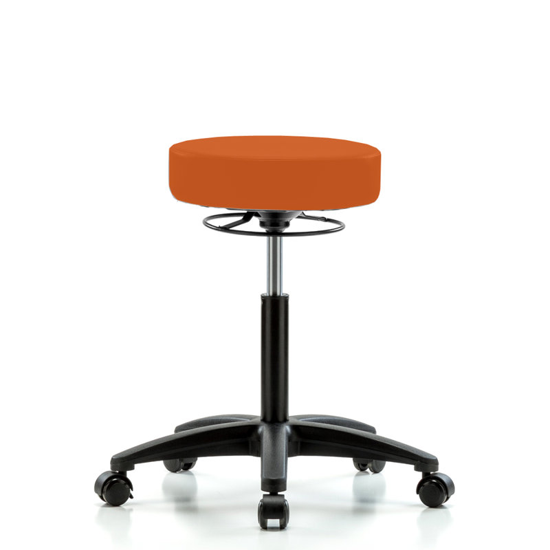 Tabouret de laboratoire PERCH | Hauteur moyenne du banc: 20,75 à 27,75 po, Vinyle orange Kist
