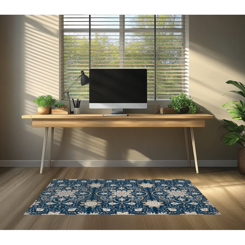 Tapis de bureau Skyler, L 60 po x P 84 po, Marine