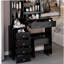 37" Middle Size Left Bedside Cabinet Vanity Table + Cushioned Stool, Extra Large Right sliding mirror, Multi Layer High Capacity Storage, Practical Fashionable Dresser, Suitable For Large Space-443787656