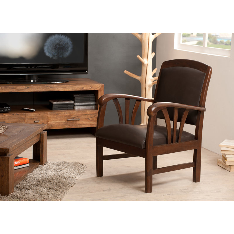 Upholstered Armchair, Dark Brown