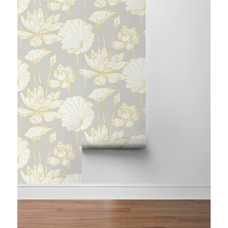 Willa Arlo™ Interiors Designs Water Lily Floral Unpasted Wallpaper