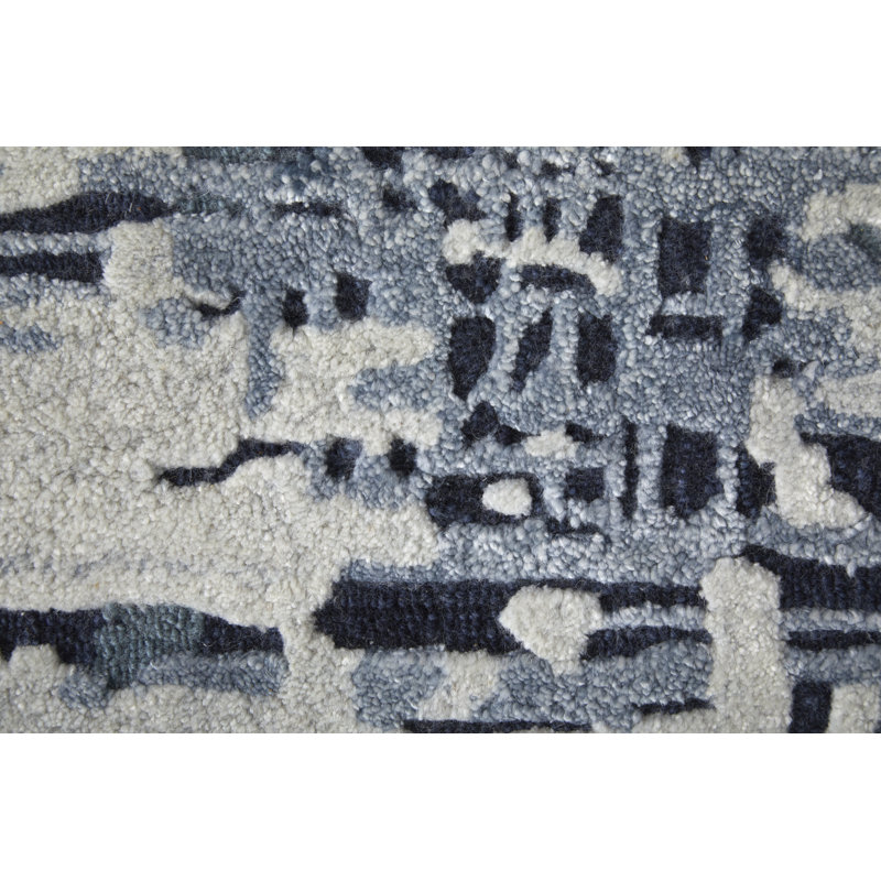 Zarah Hand Tufted Abstract Area Rug, Blue, Rectangle 8' x 10'